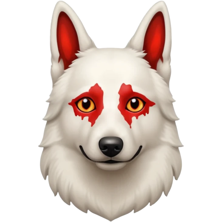 White belgian Shepard is stoned with weed emoji