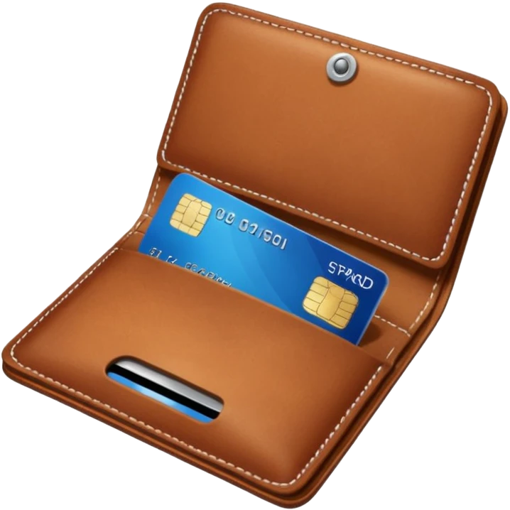 portefeuille marron avec billet et carte bancaire emoji