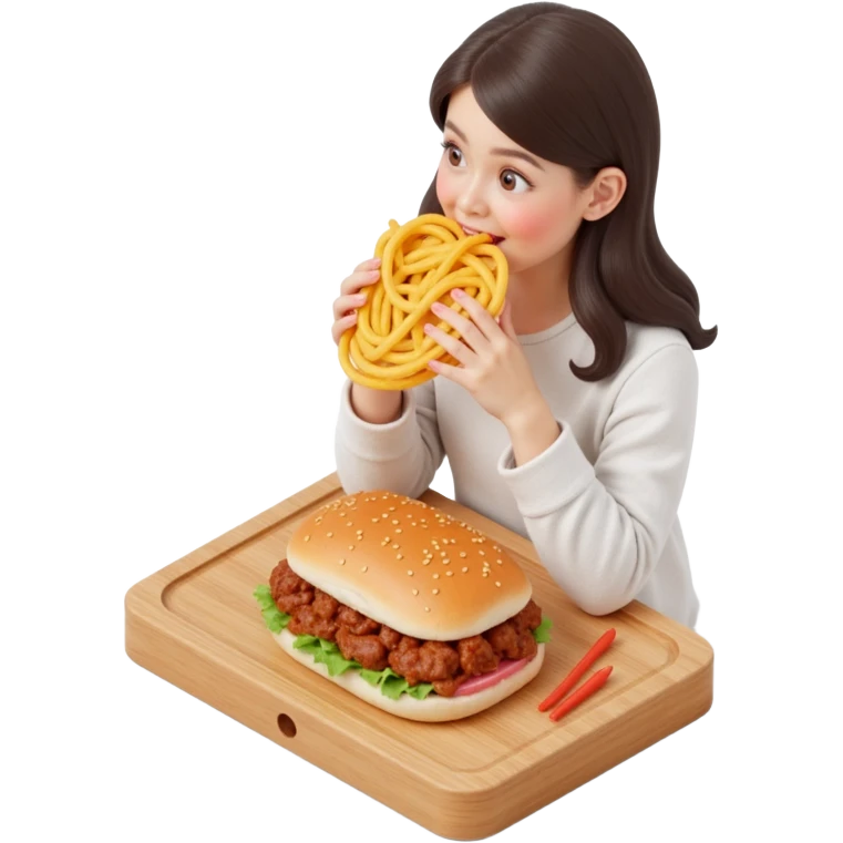 person eating sloppy joe emoji