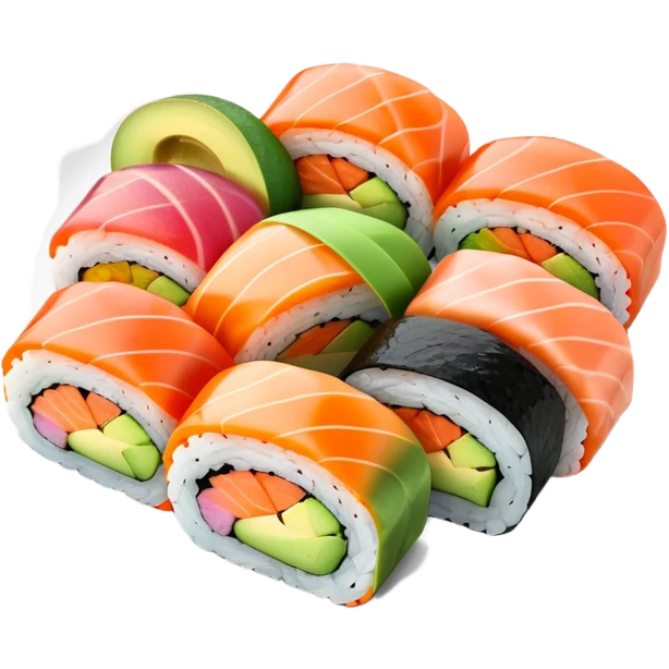 Plate of rainbow roll sushi  emoji