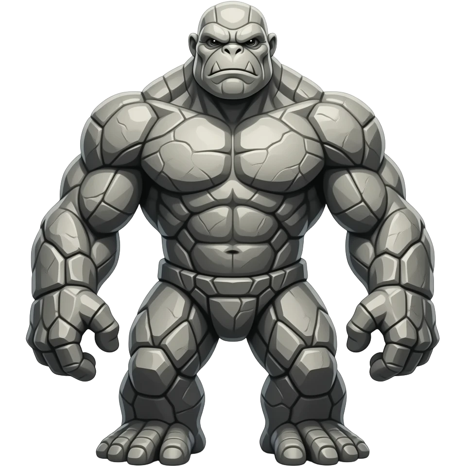 A mountain that has legs and no arms and with stone legs Giant emoji