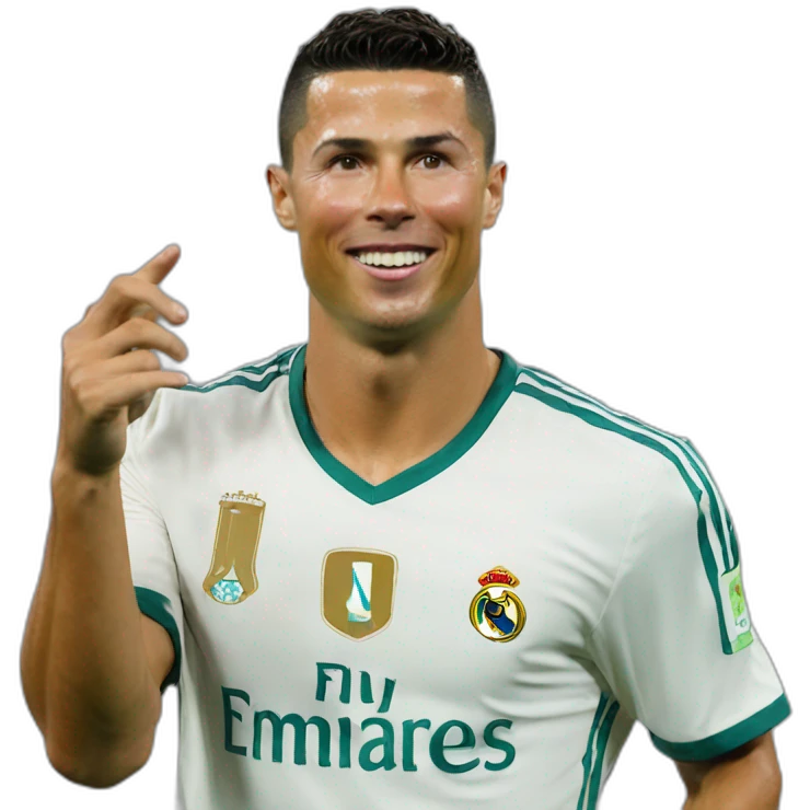 Ronaldo haciendo el siu en el aire  emoji