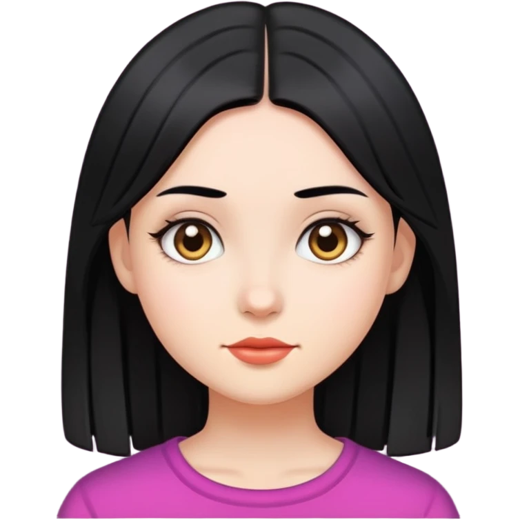 девушка с прямыми чёрными волосами emoji