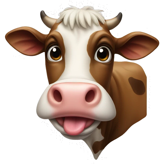 Cow sticking his tongue out emoji