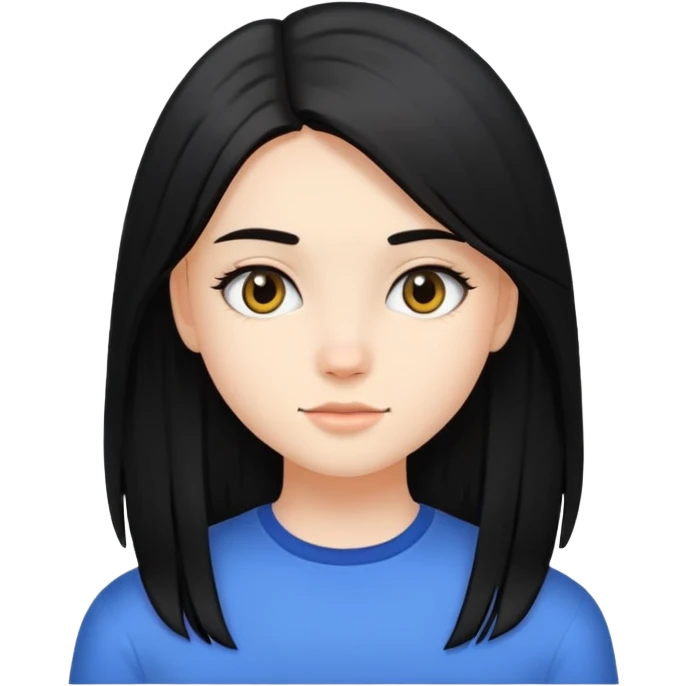A 18 yr od girl w fair skined and black straight hair emoji