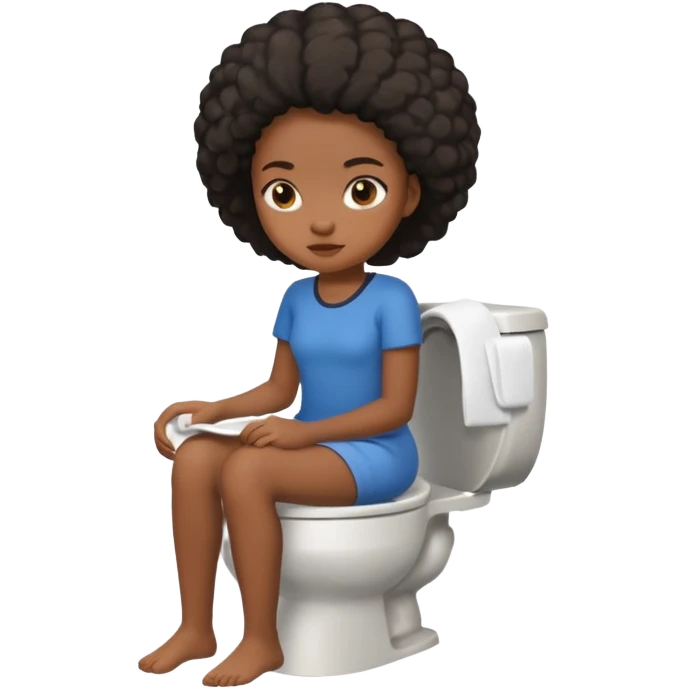 Black girl on the toilet emoji