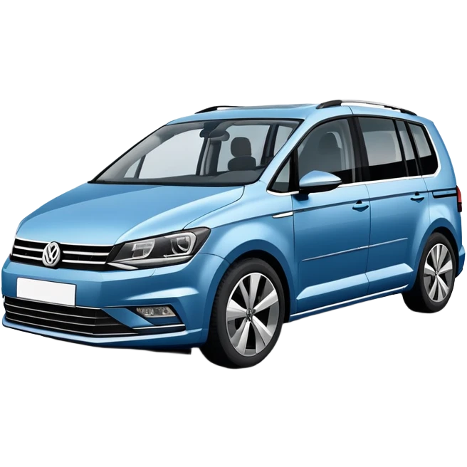 Blue Volkswagen Touran MPV at 3/4 angle emoji