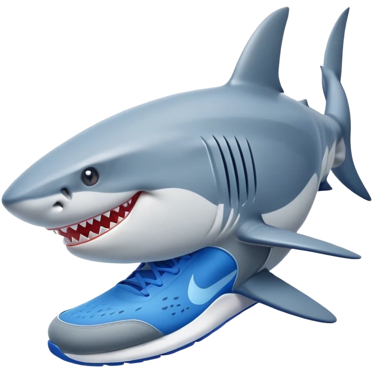 Tiburon con zapatos azules Nike emoji