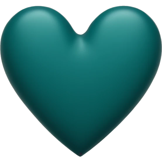 Dark teal matte heart emoji