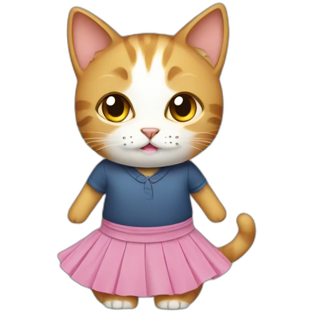 Cat with skirt emoji