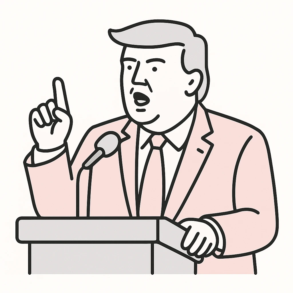 Donald Trump speaking at a rally emoji