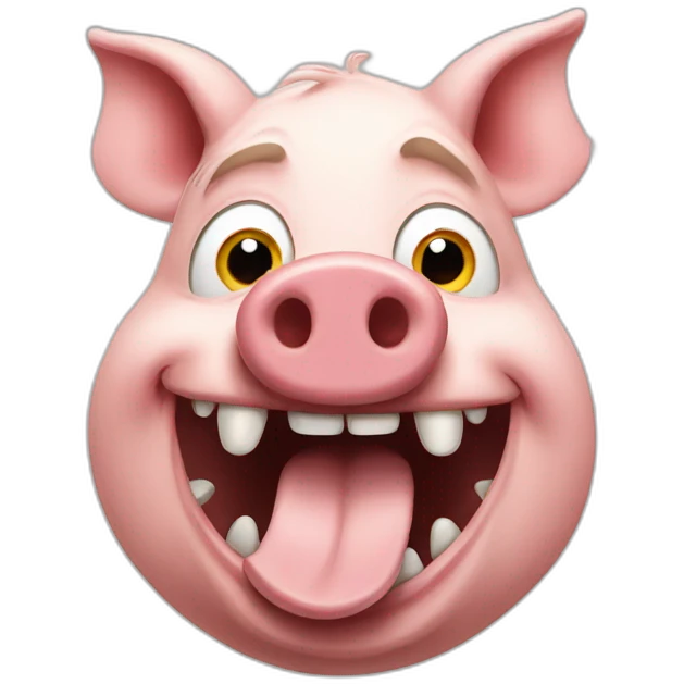 Crazy pig emoji