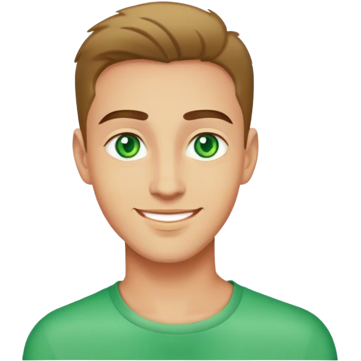 Guy with green eyes smiling  emoji