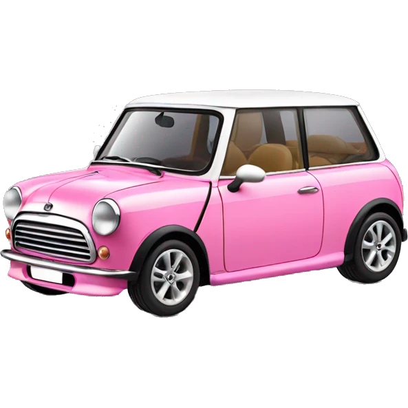 car mini couper in pink emoji