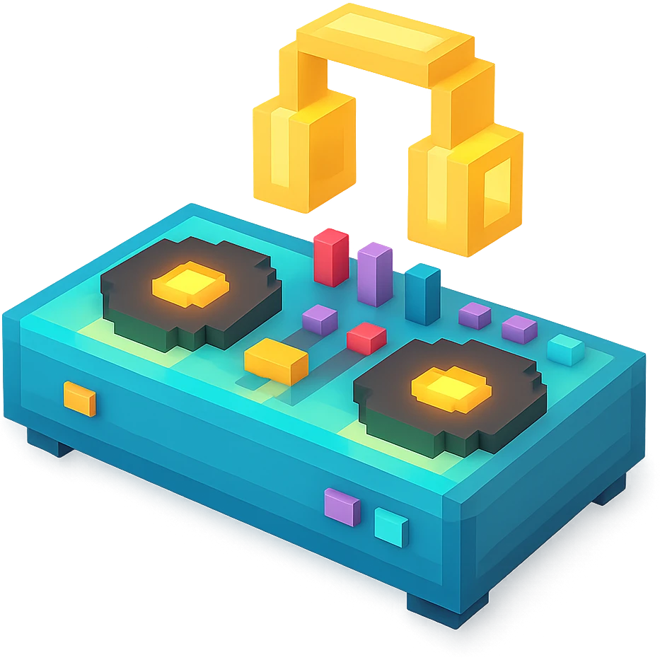 Сделай светящуюся DJ-установку emoji