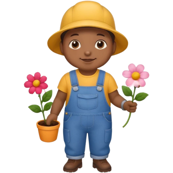 Maulwurf mit Latzhose, hält eine Blume emoji
