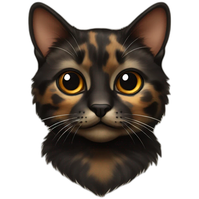 tortoiseshell Cat Black brown without white emoji