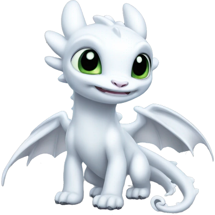 Light fury toothless dragon  emoji