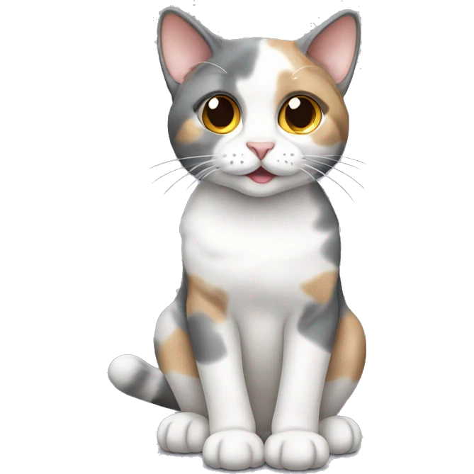 Dilute calico cat sitting  emoji
