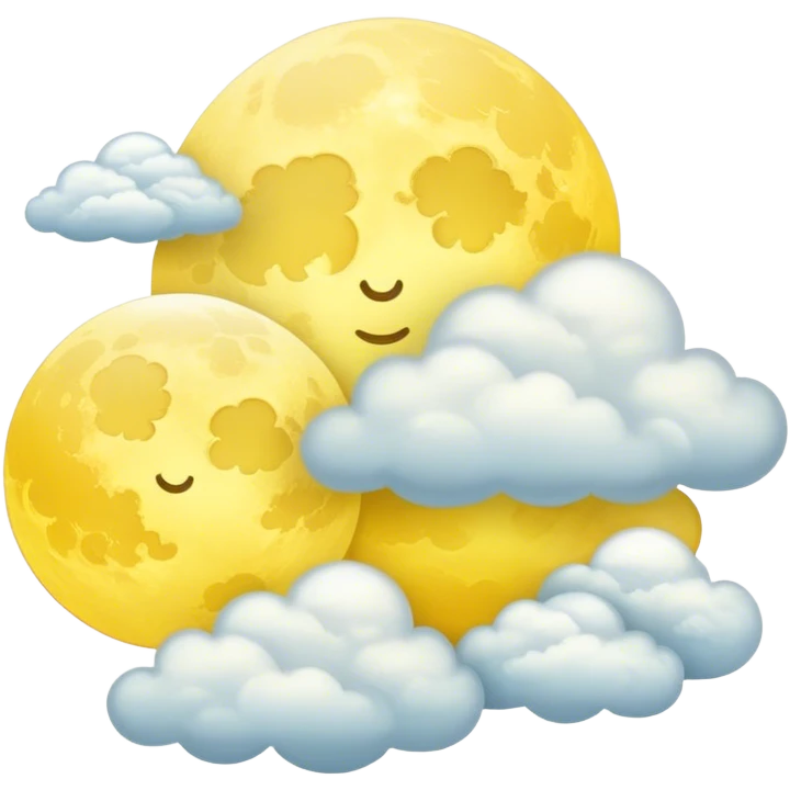 Yellow Moonlight and clouds with beautiful finish  emoji