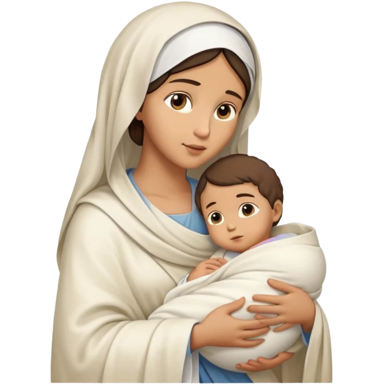 Nativity Mary Joseph and baby Jesus emoji