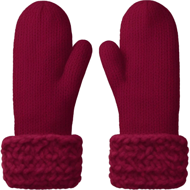 
New Year's burgundy mittens and scarf emoji
