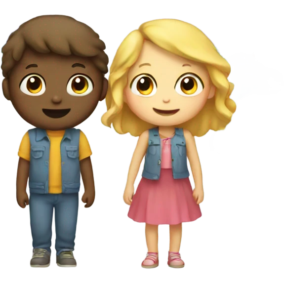a boy and girl under a rainbow  emoji