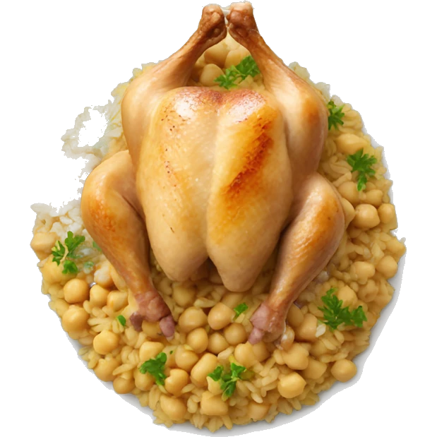 plate head chicken chickpea rice emoji