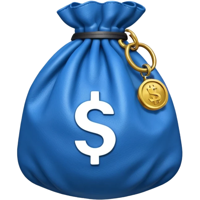 blue money bag emoji