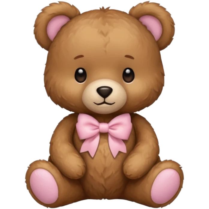 Teddy bear with light pink bow  emoji