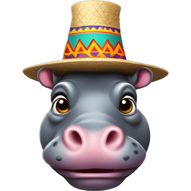 Hippo with a sombrero  emoji