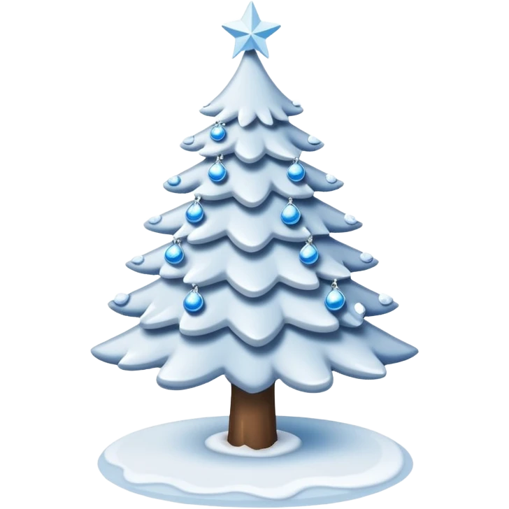 White christmas tree with dozens of cold theme decoration  emoji