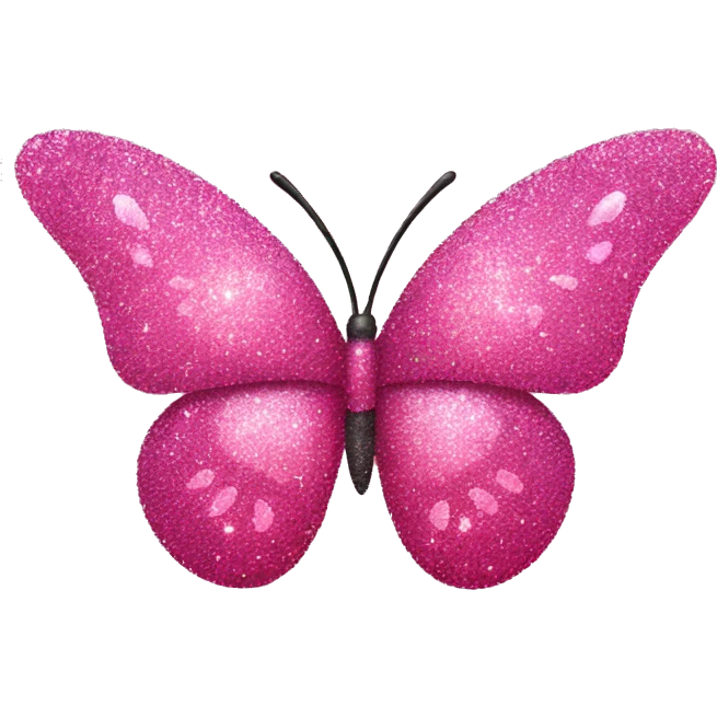 Pink Glitter butterfly emoji