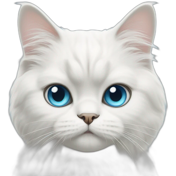 white persian cat blue eyes emoji