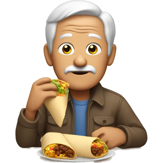 grandpa eating a burrito emoji