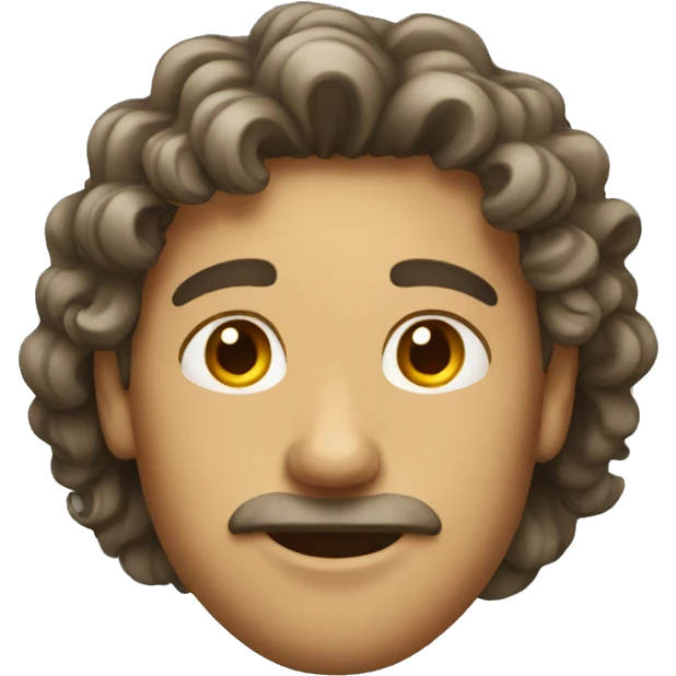 Guy with long curly hair tied emoji