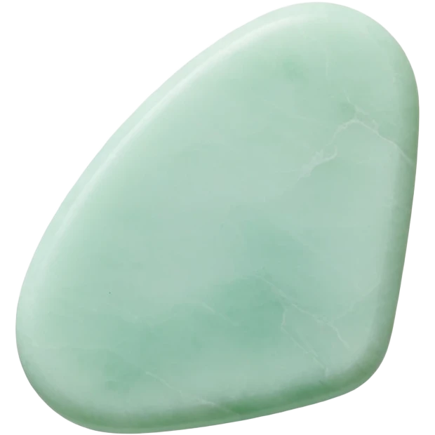 Gua sha stone tool, minimalist, rounded, soft pastel colors, facial massage emoji