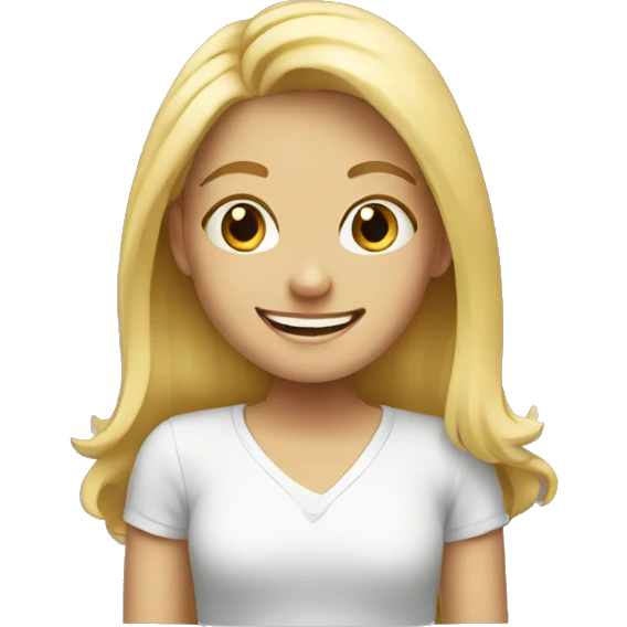 blond girl smiling emoji