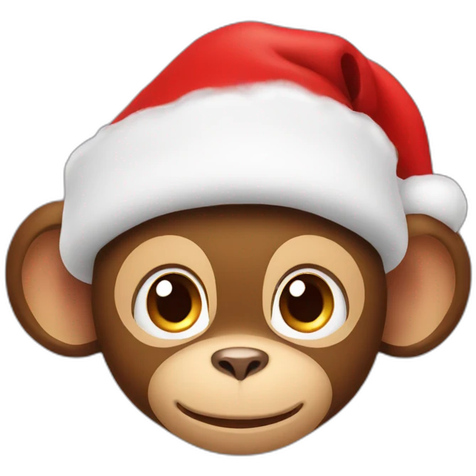 baby monkey in santa's hat emoji