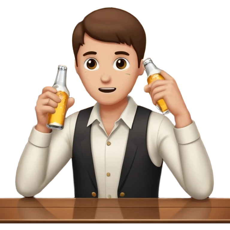 Bar fight with beer bottle  emoji