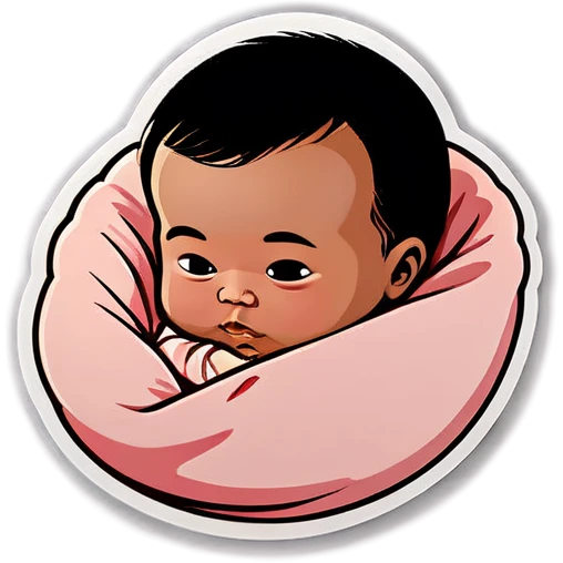 Black and Asian new born baby with Yeezy  emoji