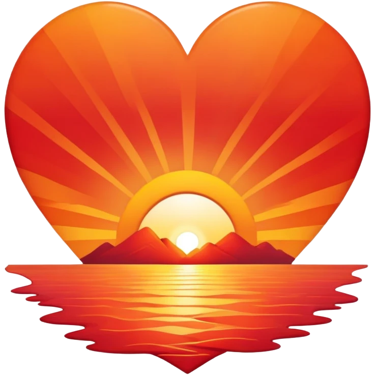 Heart shaped sunrise emoji