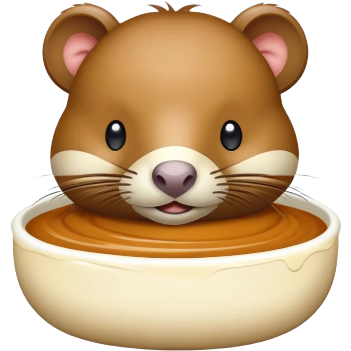Una nutria haciéndose skincare  emoji