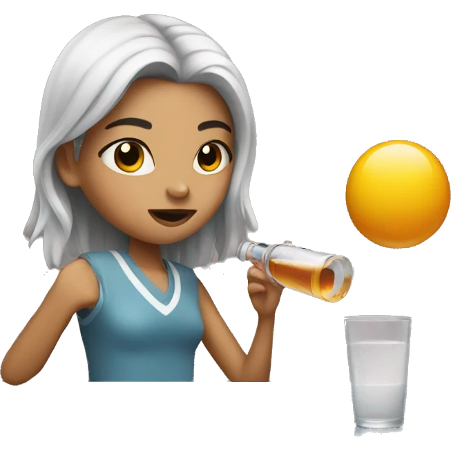 Girl taking a shot emoji
