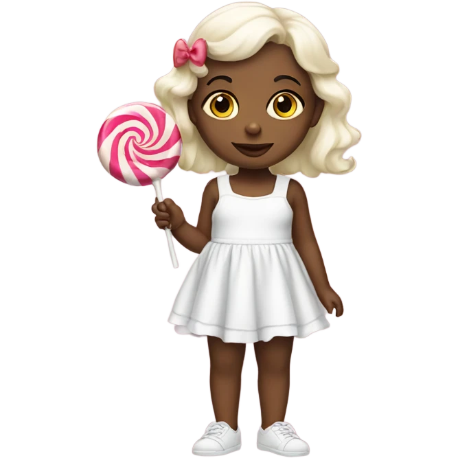 White Babygirl with lollipop emoji