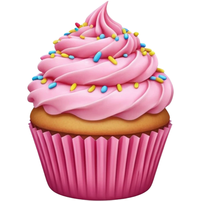Cupcake with pink icing emoji
