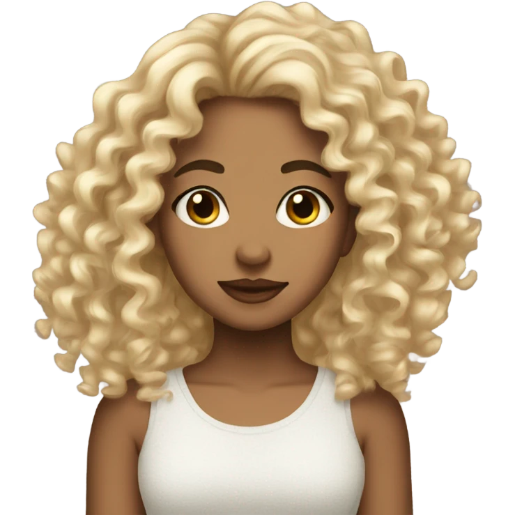 Light skin girl why curly hair emoji