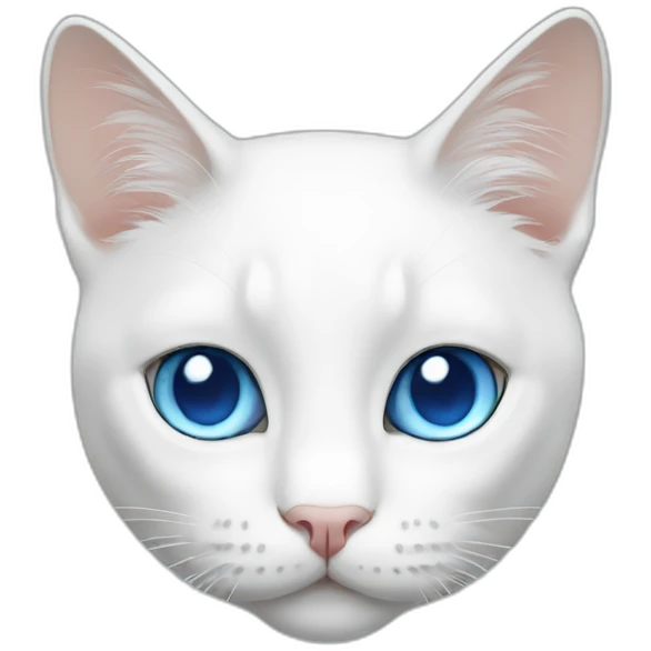 White cat blue eyes emoji