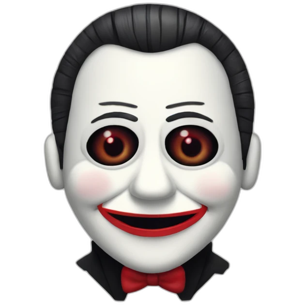 billy the puppet from saw, red tricycle, handsaw emoji