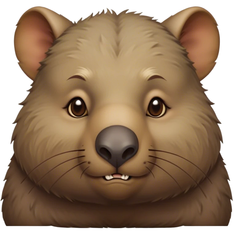 Cinematic Noble Wombat Portrait Emoji, Poised and regal, with a stout, muscular build and a dense, shaggy fur of earthy brown, deep-set soulful eyes with a hint of gruff wisdom, Simplified yet sharp and sophisticated features, highly detailed, glowing with a warm, dignified glow, high shine, intelligent and sturdy, stylized with an air of bushland majesty, focused and attentive, soft glowing outline, capturing the essence of a watchful and confident burrower, so majestic it feels as though it could plod out of the screen with effortless authority! emoji